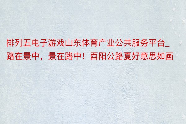 排列五电子游戏山东体育产业公共服务平台_路在景中，景在路中！酉阳公路夏好意思如画